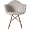 Fabulaxe Mid-Century Modern Style Fabric Lined Armchair with Beech Wooden Legs, White, PK 4 QI004325.WT.4 - alternate 4